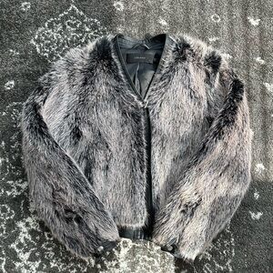 JBRAND Gray Faux Fur Jacket